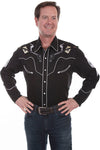 Scully Men's Shooting Guns with Playing Cards Western Shirt