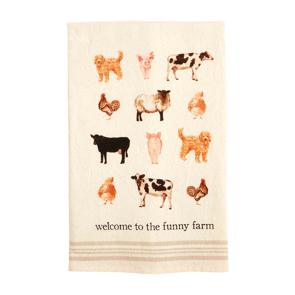 Mud Pie Welcome Farm Animal Towel