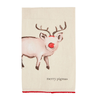 Mud Pie Pig Christmas Pom Towel