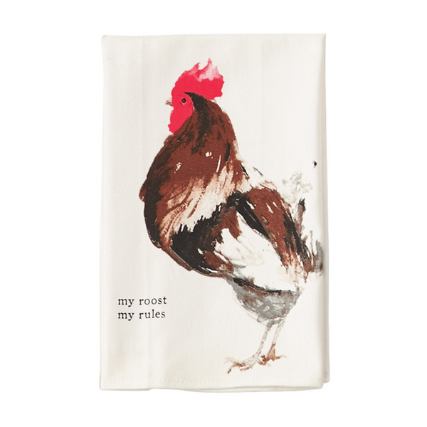 Mud Pie Rooster Farm Dish Towel