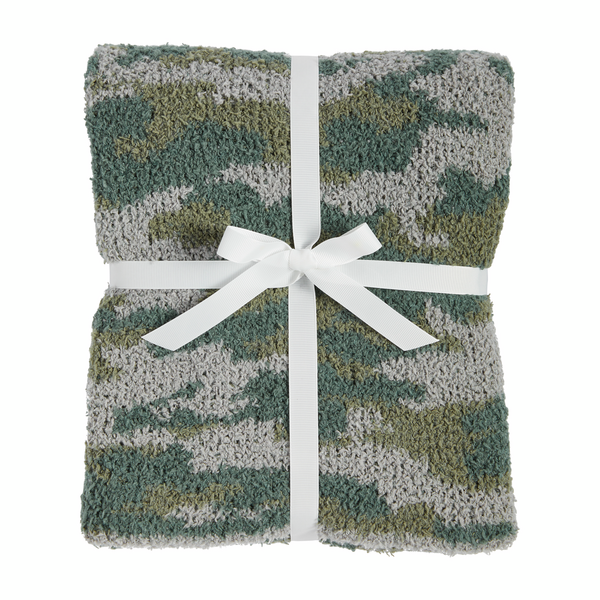 Mud Pie Chenille Camo Blanket