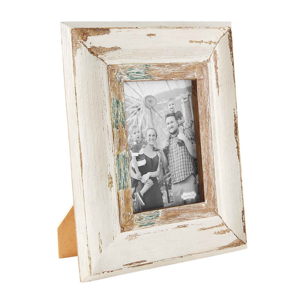 Mud Pie Medium Cream Weathered Picture Frame