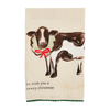 Mud Pie Cow Christmas Pom Towel