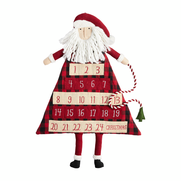 Mud Pie Buffalo Check Santa Advent Calendar