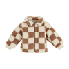 Mud Pie Tan Check Sherpa Jacket