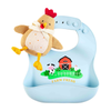 Mud Pie Blue Farm Bib & Rattle Set