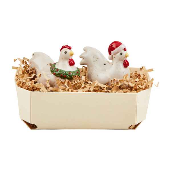 Mud Pie Chicken Christmas Salt & Pepper Set