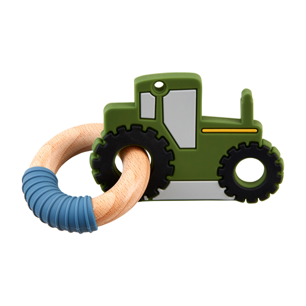 Mud Pie Tractor Silicone Teether - Green