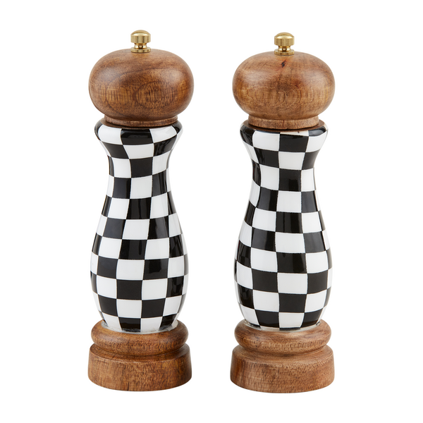 Mud Pie Checkered Salt & Pepper Grinders