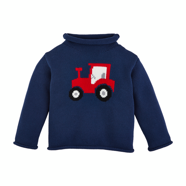 Mud Pie Boy's Rollneck Tractor Sweater