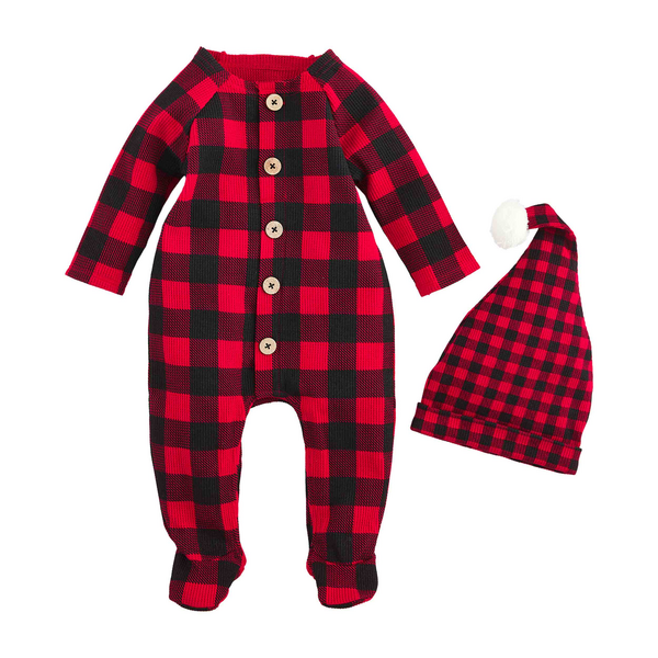 Mud Pie Buffalo Check Baby Sleeper