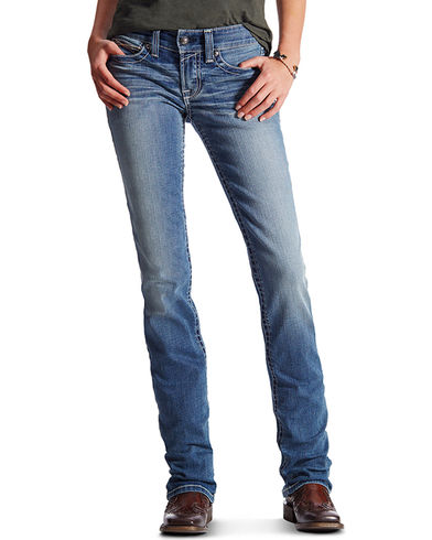 Ariat Women's Mid Rise Icon Stackable Straight Leg Jean