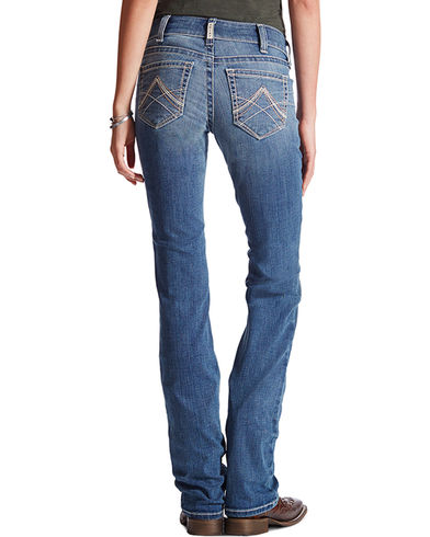 Ariat Women's Mid Rise Icon Stackable Straight Leg Jean