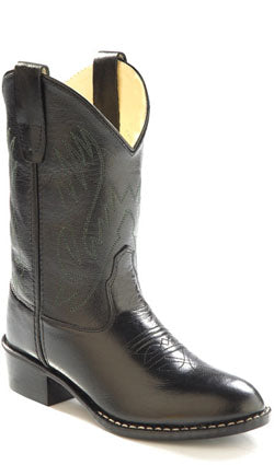 Old West Kids R Toe Western Boot - Black