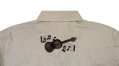 White Horse Ranch Mens Embroidered Guitar Shirt