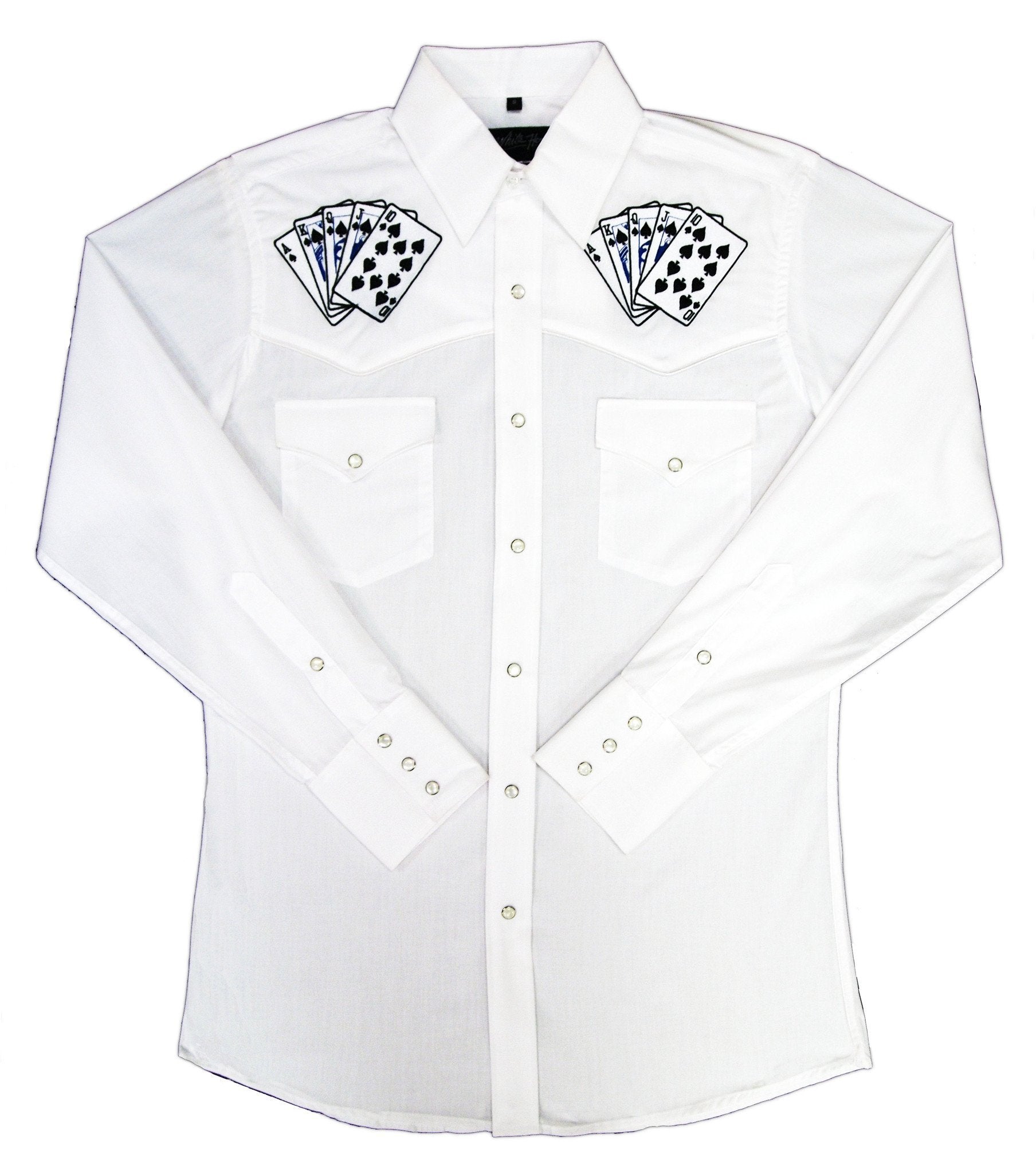 White Horse Mens Embroidered Royal Flush Shirt