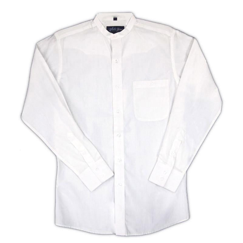 White Horse Mens Banded Collar L/S Western Shirt White Horse Mens Banded Collar L/S Western Shirt