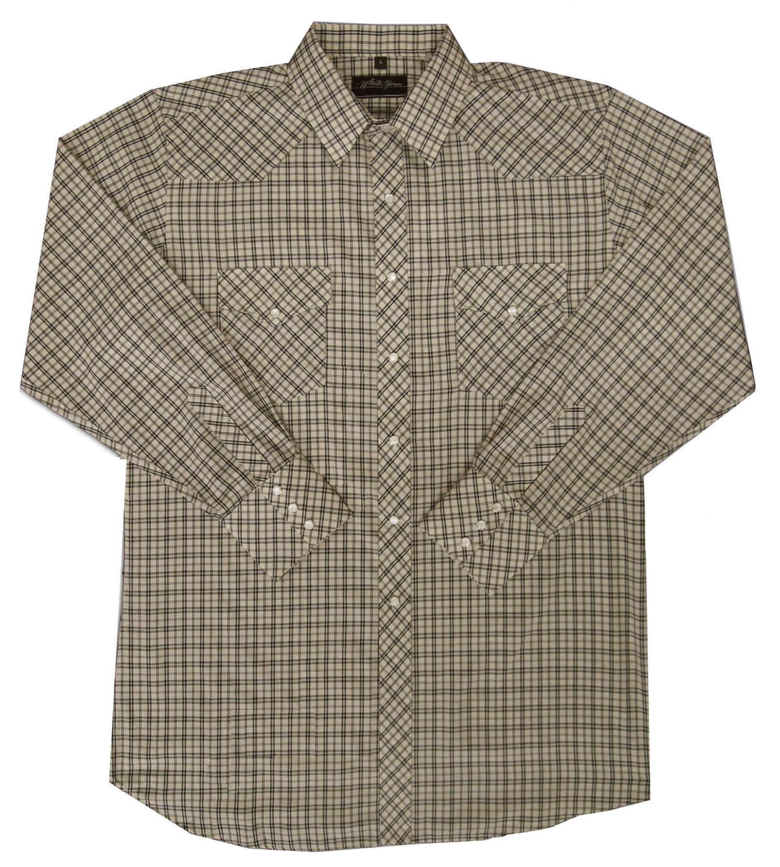 White Horse Mens Plaid Western Shirt