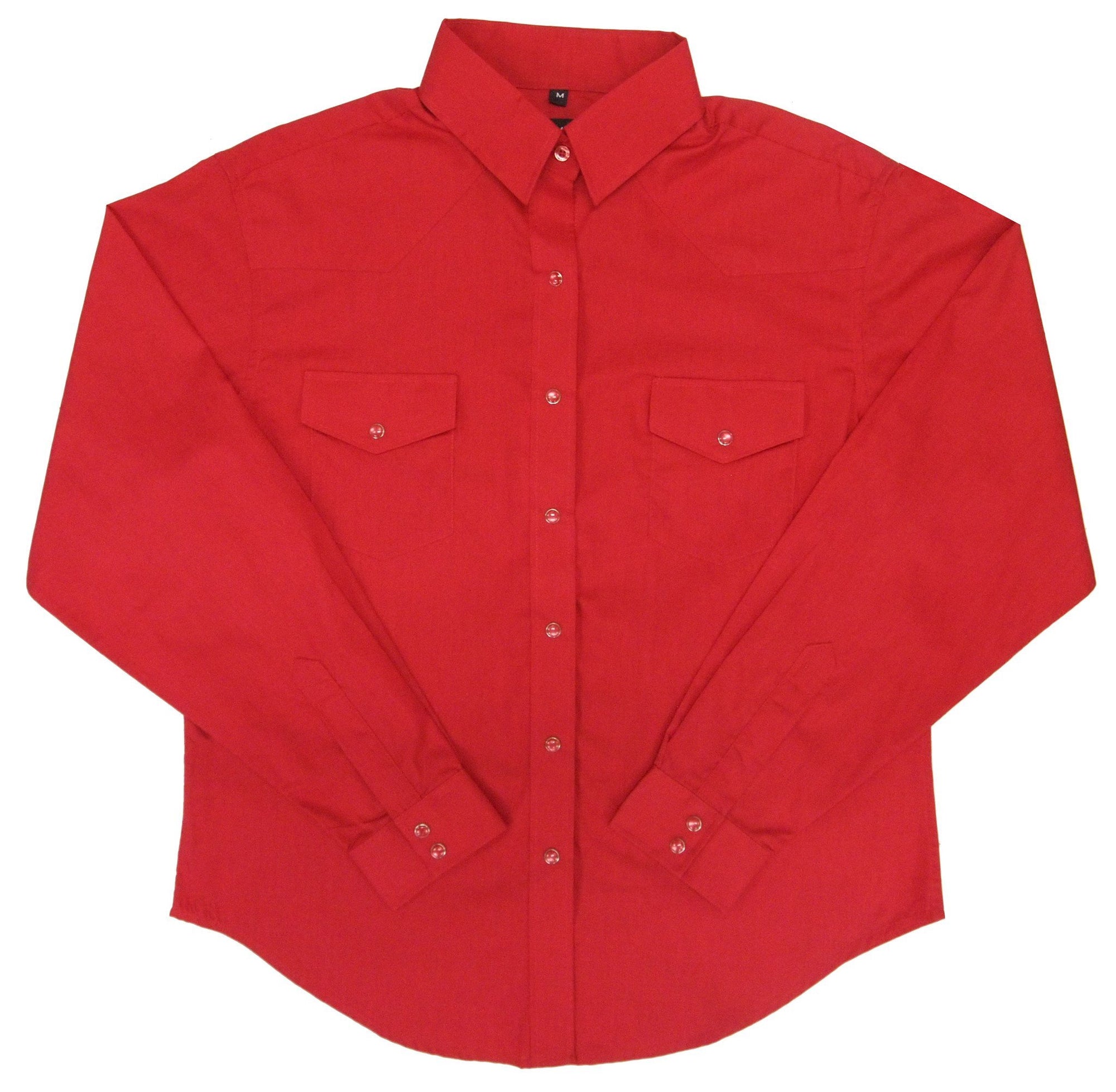 White Horse Womens Solid Red Western Shirt