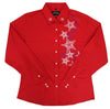White Horse Womens Embroidered Star Red Western Shirt