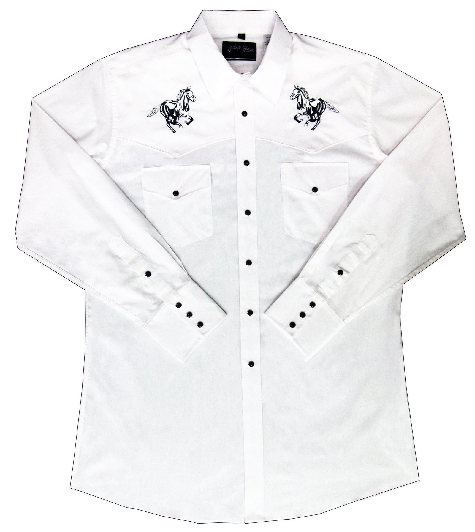 White Horse Boys Embroidered Western Shirt
