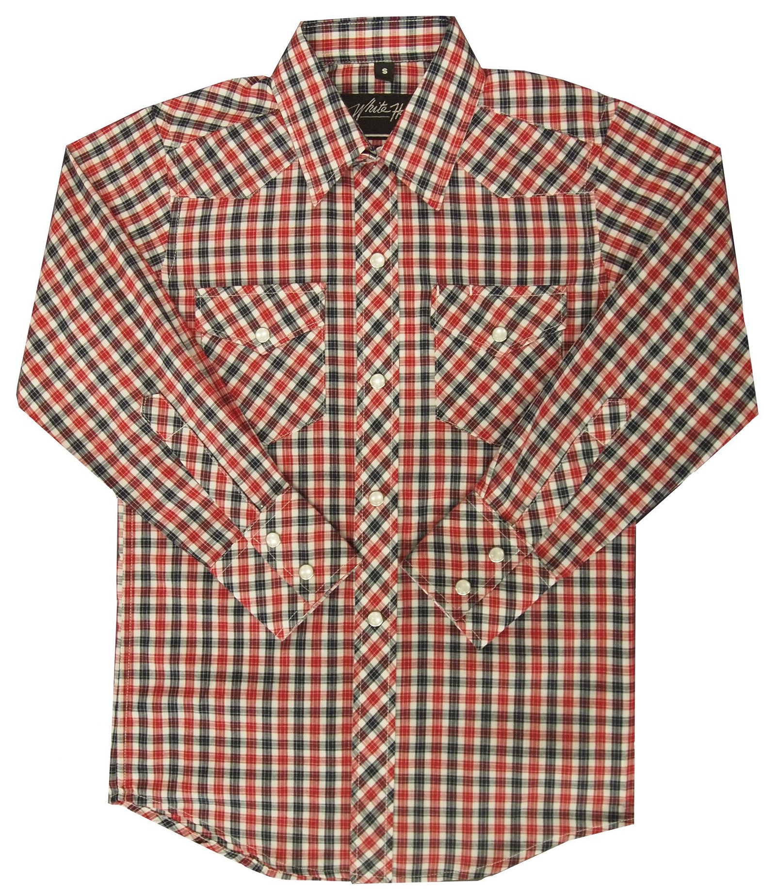 White Horse Boys Plaid Western Shirt