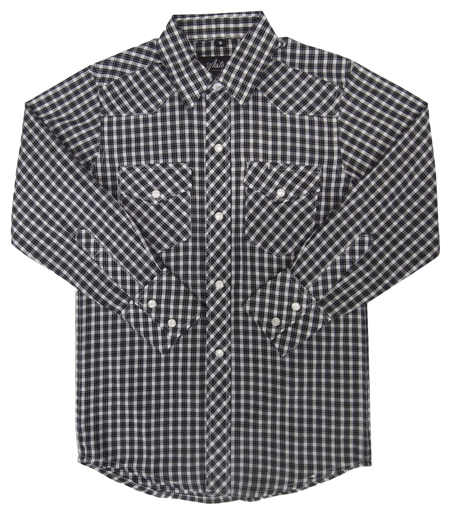 White Horse Boys Plaid Western Shirt