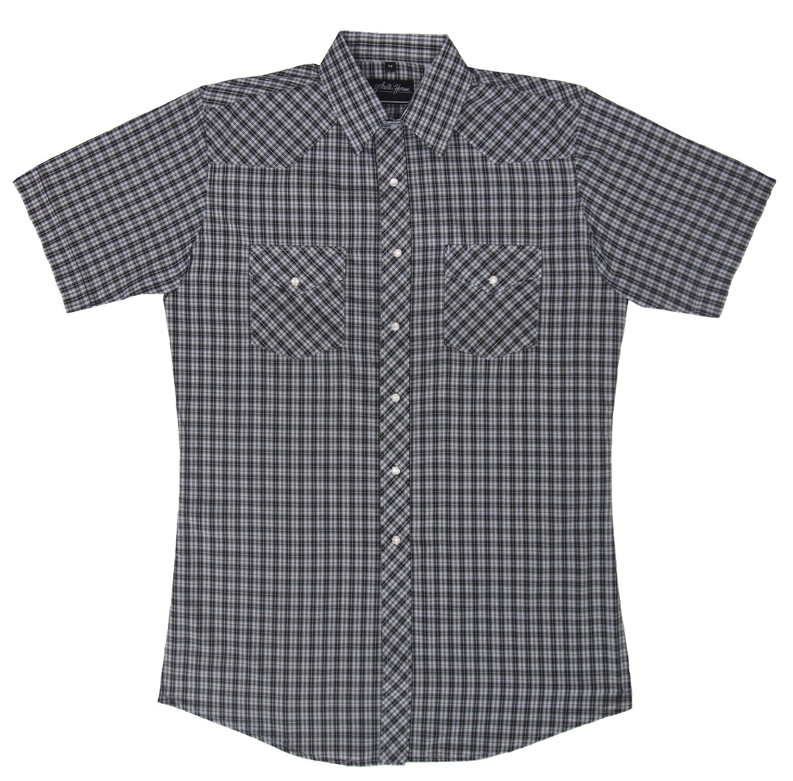 White Horse Mens Plaid Western Shirt