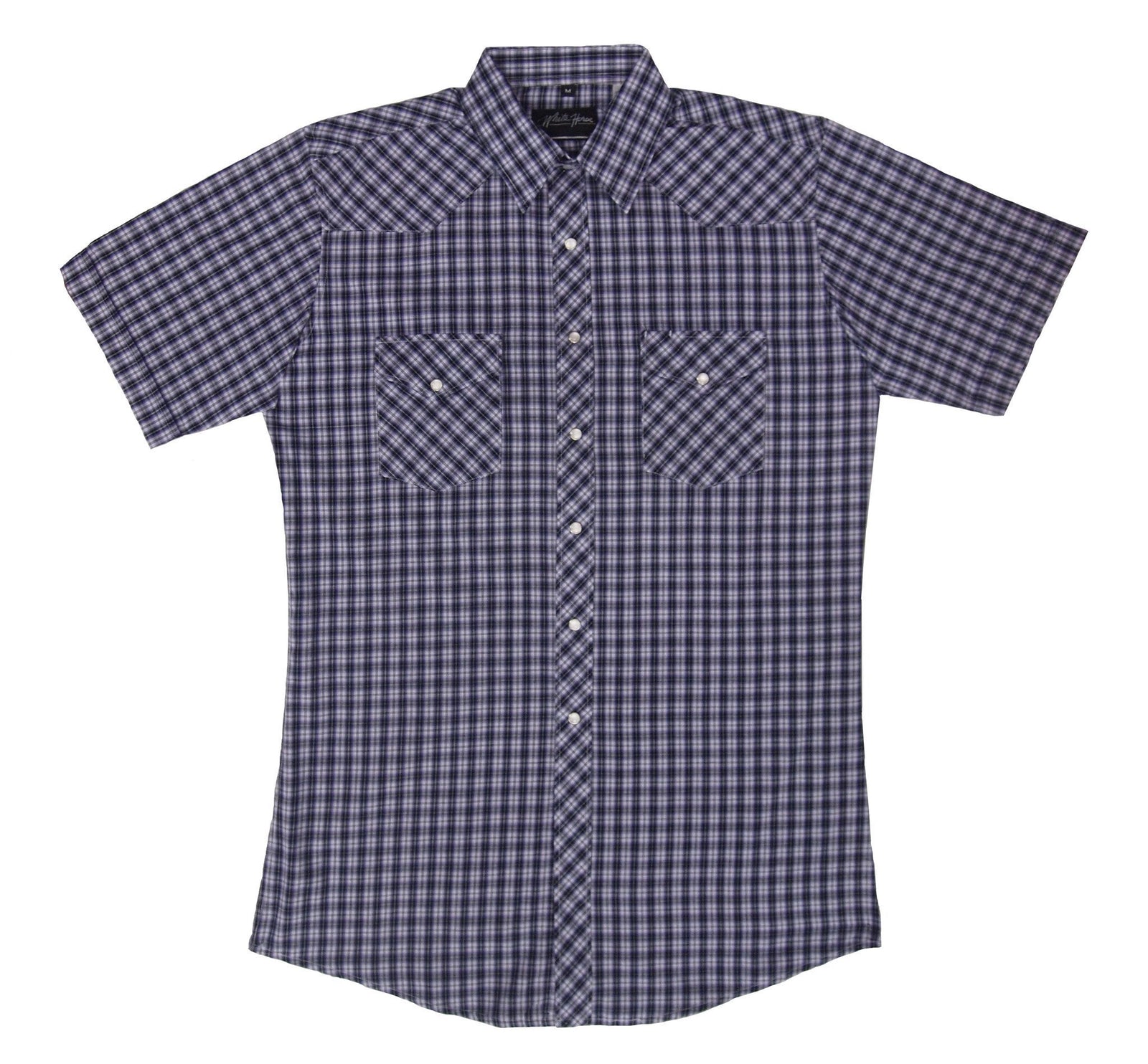 White Horse Mens Plaid Western Shirt