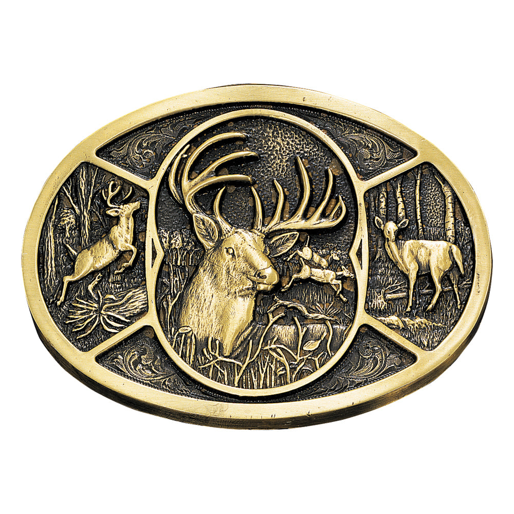 Montana Silversmiths Deer Heritage Attitude Belt Buckle