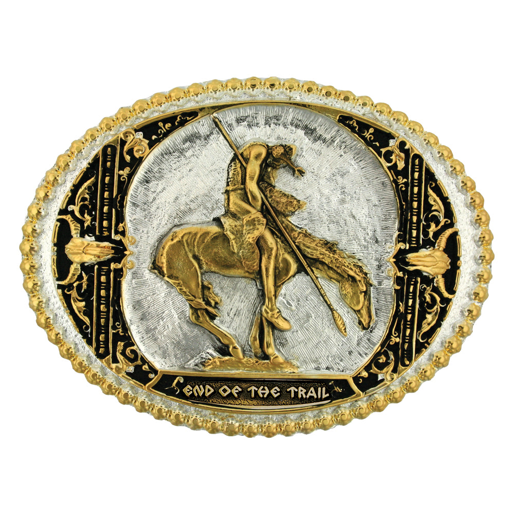 Montana Silversmiths End of the Trail Two Tone Attitude Belt Buckle