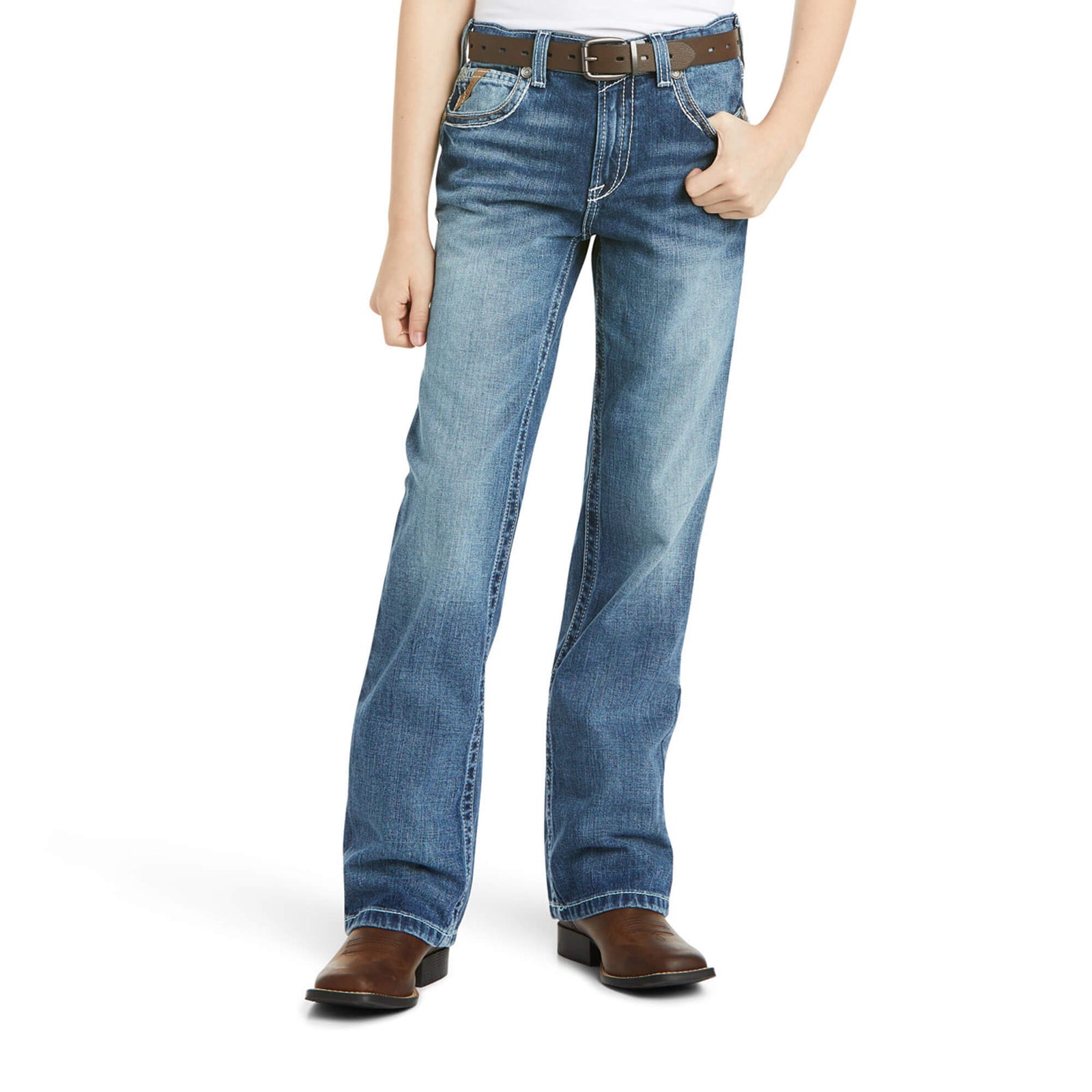 Ariat Boy s B4 Relaxed Boundary Boot Cut Jeans Centerville Western Store