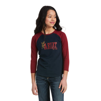 Ariat Girl's REAL Farm Baseball T-Shirt