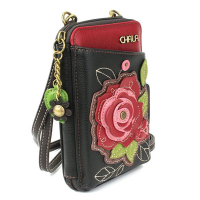 Chala Handbags Wallet Crossbody - Red Rose