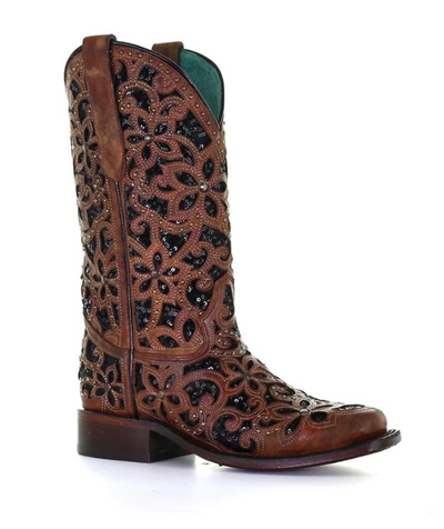 Corral Women's Inlay Embroidery & Stud Western Boots