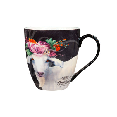 Evergreen Ceramic Cup O' Java - Floral Goat