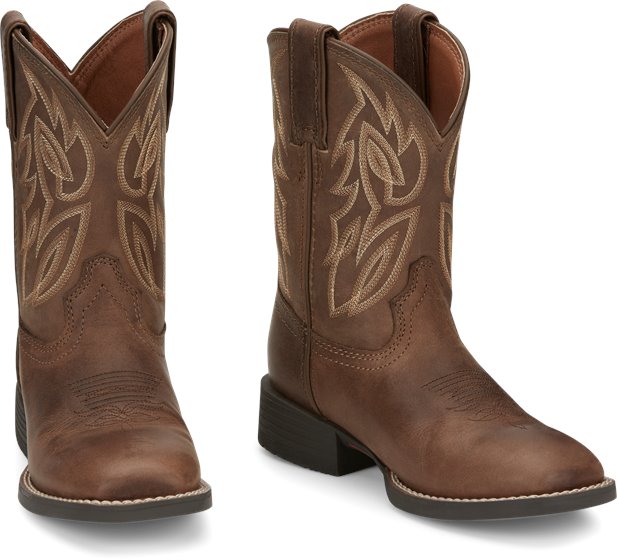 Justin Kids Canter Junior Dusky Brown Western Boot