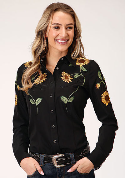 Roper Women's Embroidered Sunflower Western Shirt