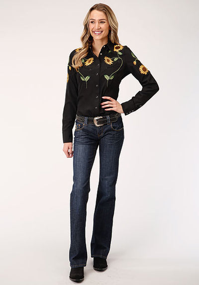 Roper Women's Embroidered Sunflower Western Shirt