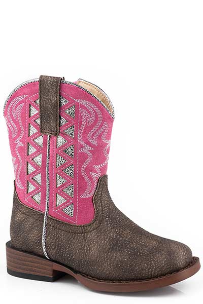 Roper Toddler Pink/Silver Underlay Fashion Boot