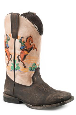 Roper Kids Brown Vintage Rodeo Cowboy Boot