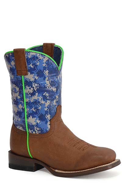 Roper Little Kids Blue Camo Western Boot