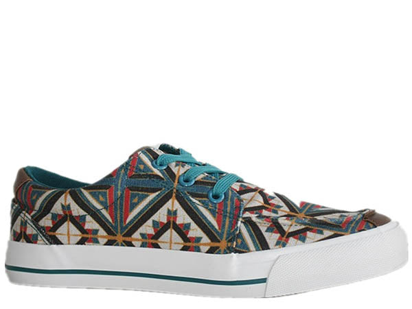 Roper Women's Blue Aztec Canvas Shoe