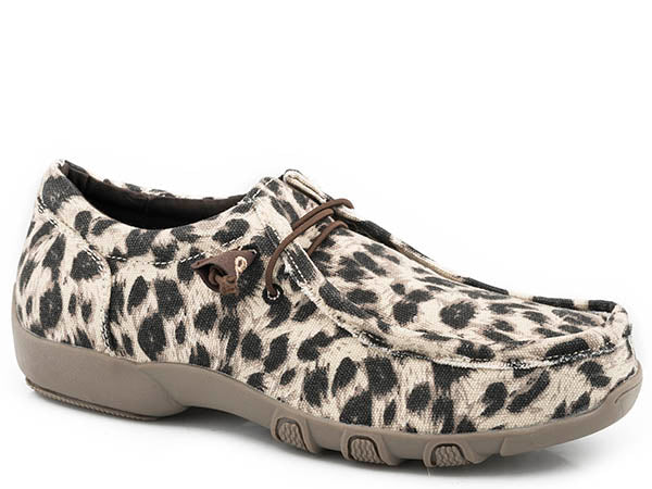 Roper Women's Tan Leopard Canvas Chukka Shoe