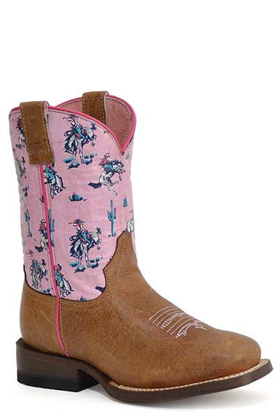 Roper Big Kid's Printed Riders & Cactus Western Boot