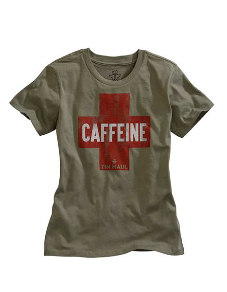 Tin Haul Women's Red Cross Need Caffeine Screen Print Tee