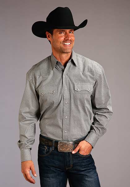 Stetson Men's Long Sleeve Allover Print Western Shirt Stetson Men's Long Sleeve Allover Print Western Shirt