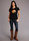 Stetson Women's Cactus & Red Sunset Screen Print T-shirt