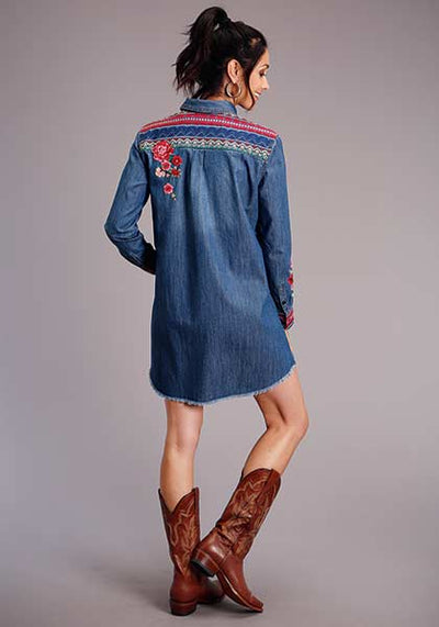 Women Denim Shirt Dresses Short Sleeve Distressed Jean Dress Button Down  Casual | eBay