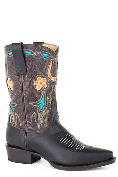 Stetson Women's Horseshoe & Flower Western Boot